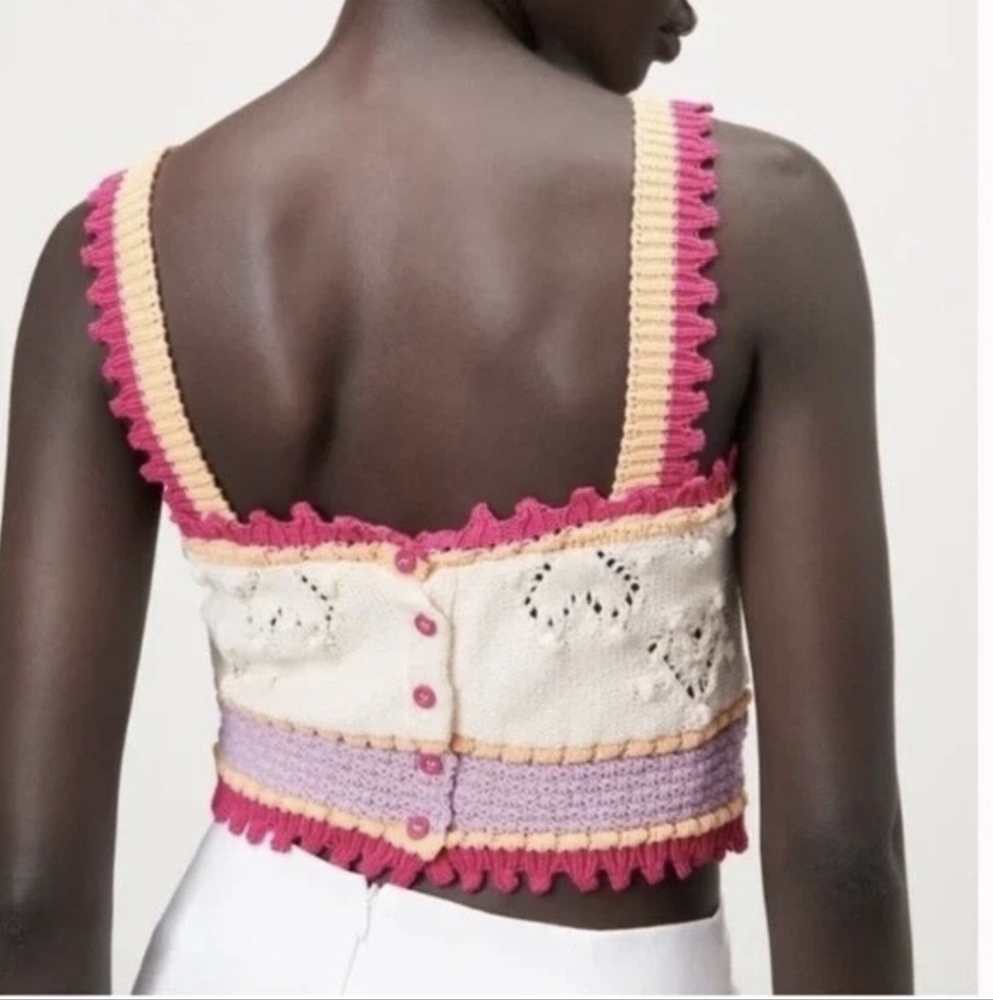 Zara Strappy Crochet Top - Picture 2 of 8